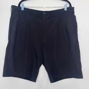 PGA TOUR Men's Black Golf Shorts Size 40 Performance Pleated Front 9.5" Inseam